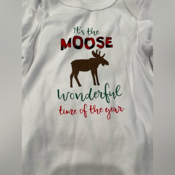 NWOT Buffalo Plaid Christmas Moose Set, 9-12 months - Picture 5 of 6